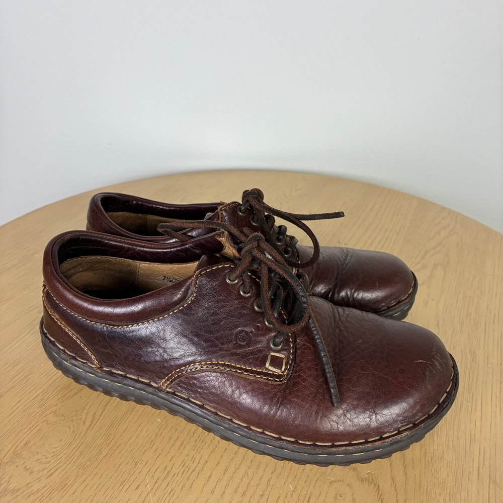 Born Leather Lace Up Oxford Shoes Women's 7.5 EU 38.5 Preppy Academia Retro 90s
